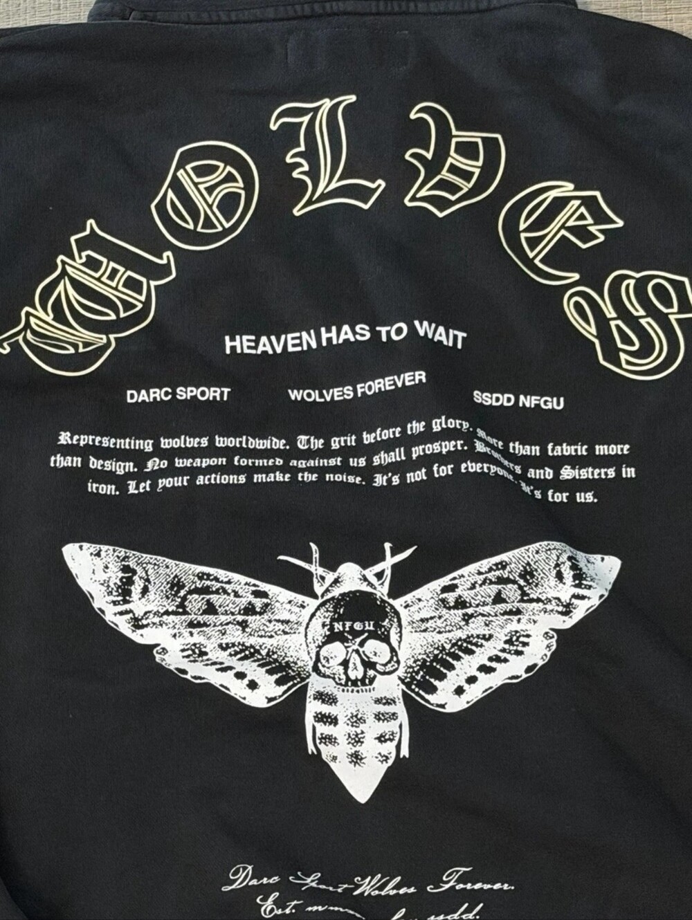 Darc Sport Red Label Moth Heaven Has To Wait Hoodie New NWT Size L